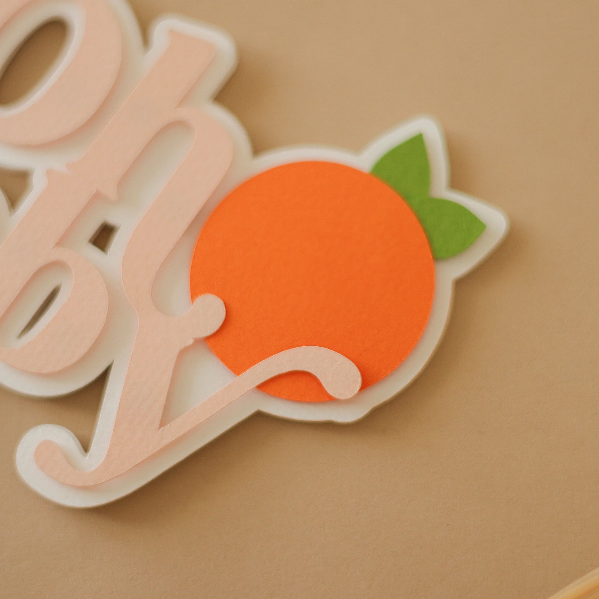 Little Cutie Oh Baby Cake Topper - Clementine Citrus Baby Shower Decor