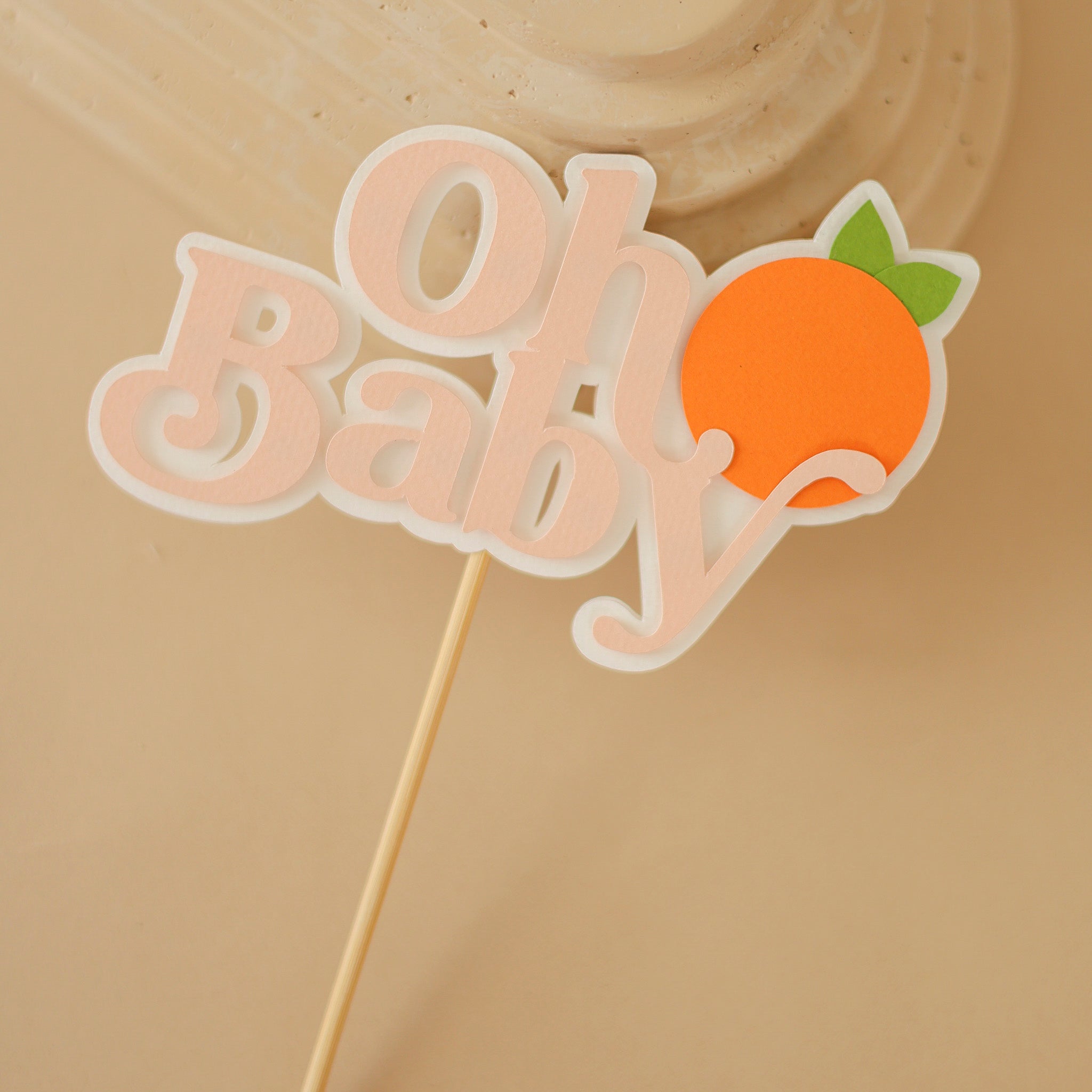 Little Cutie Oh Baby Cake Topper - Clementine Citrus Baby Shower Decor