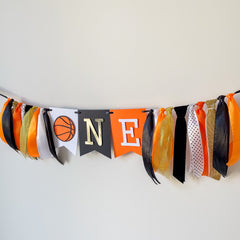 Basketball Highchair Banner Basketball Themed 1st Birthday Party Decorations ports Birthday