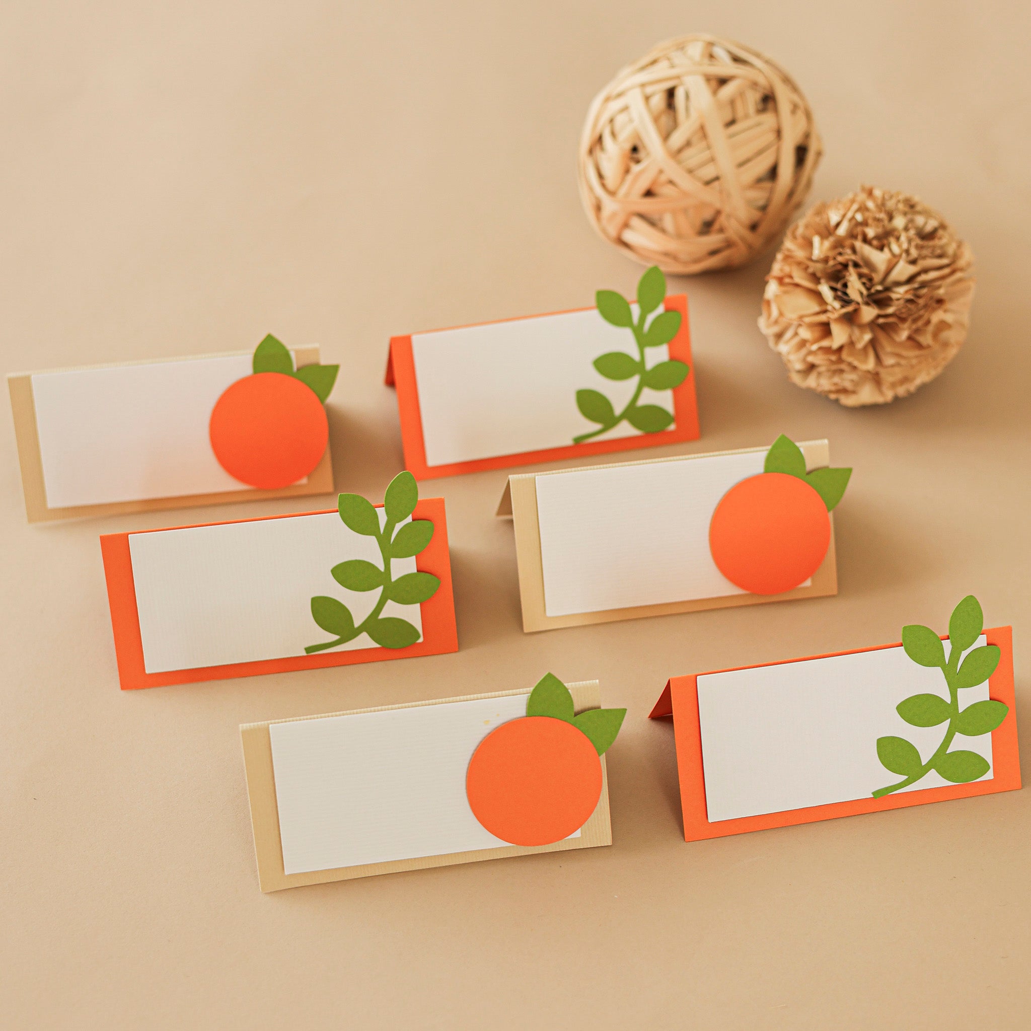 Clementine Place Cards - Little Cutie Birthday & Baby Shower - Orange Citrus Decor