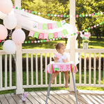 Pink Golf Hole in One Highchair Banner for Girl 1st Birthday Party
