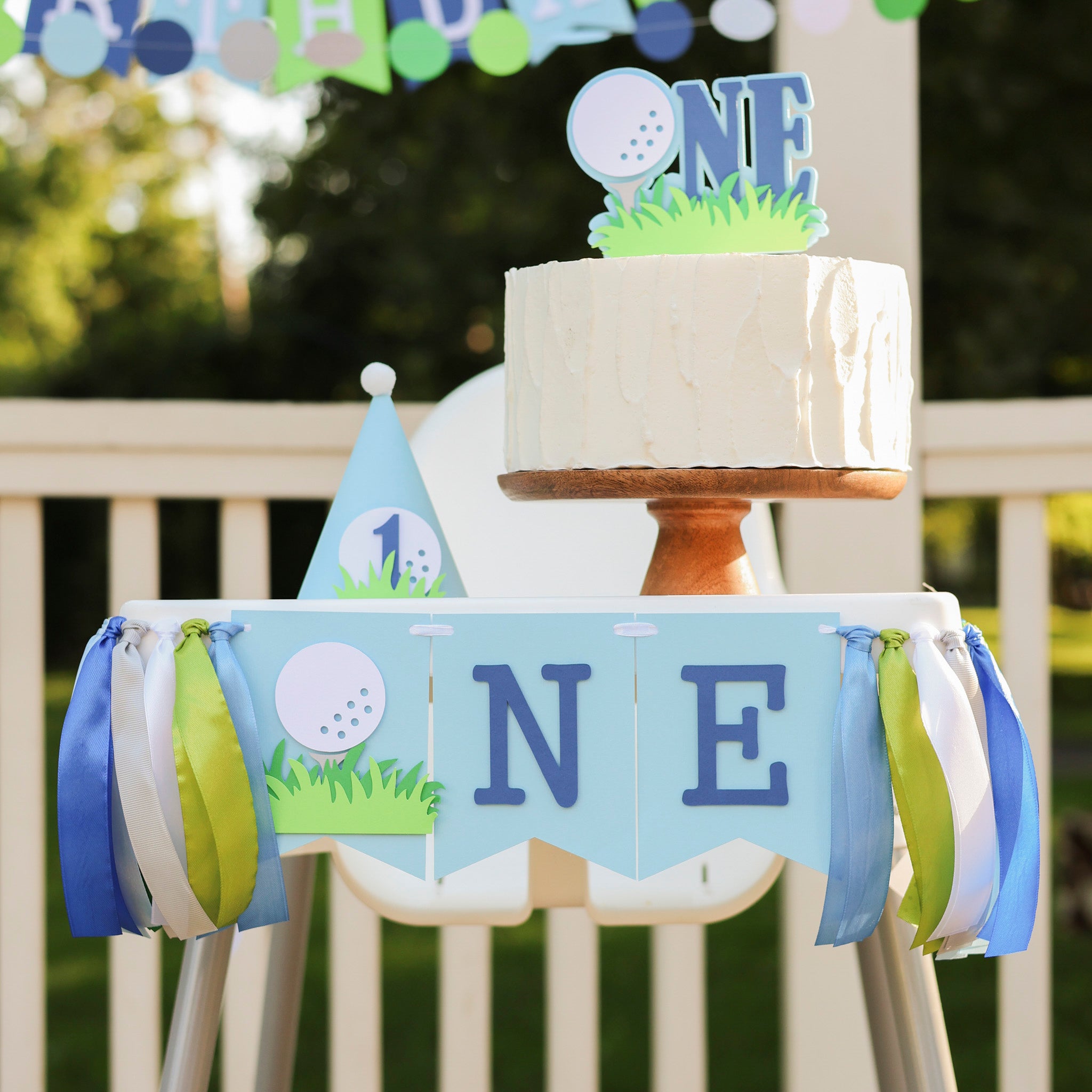 Golf Hole in One 1st Birthday Hat | Boy Party Decoration & Smash Cake