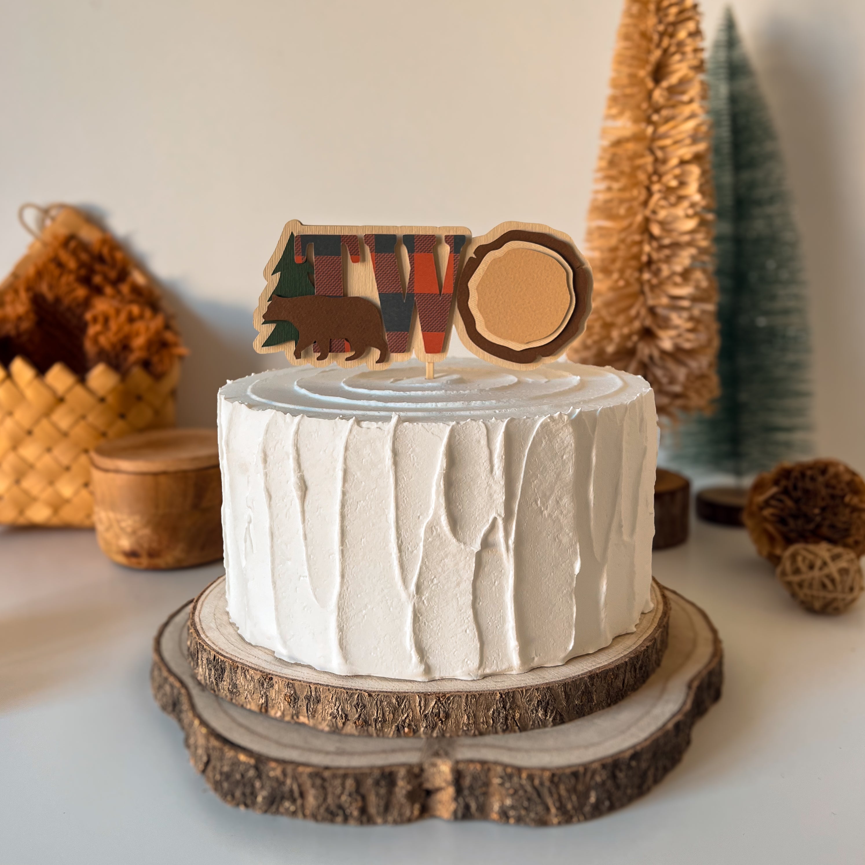 Lumberjack Cake Topper Happy Camper Birthday Fall First Birthday