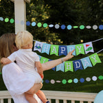 Golf Birthday Circle Garland – Hole in One Party Decor – Navy Blue & Green Paper Streamer – Boys Baby Shower Backdrop – Par-Tee Supplies