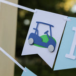 Personalized Golf 1st Birthday Banner for Boy, Let's Par-Tee, Hole in One