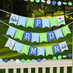 Personalized Golf 1st Birthday Banner for Boy, Let's Par-Tee, Hole in One