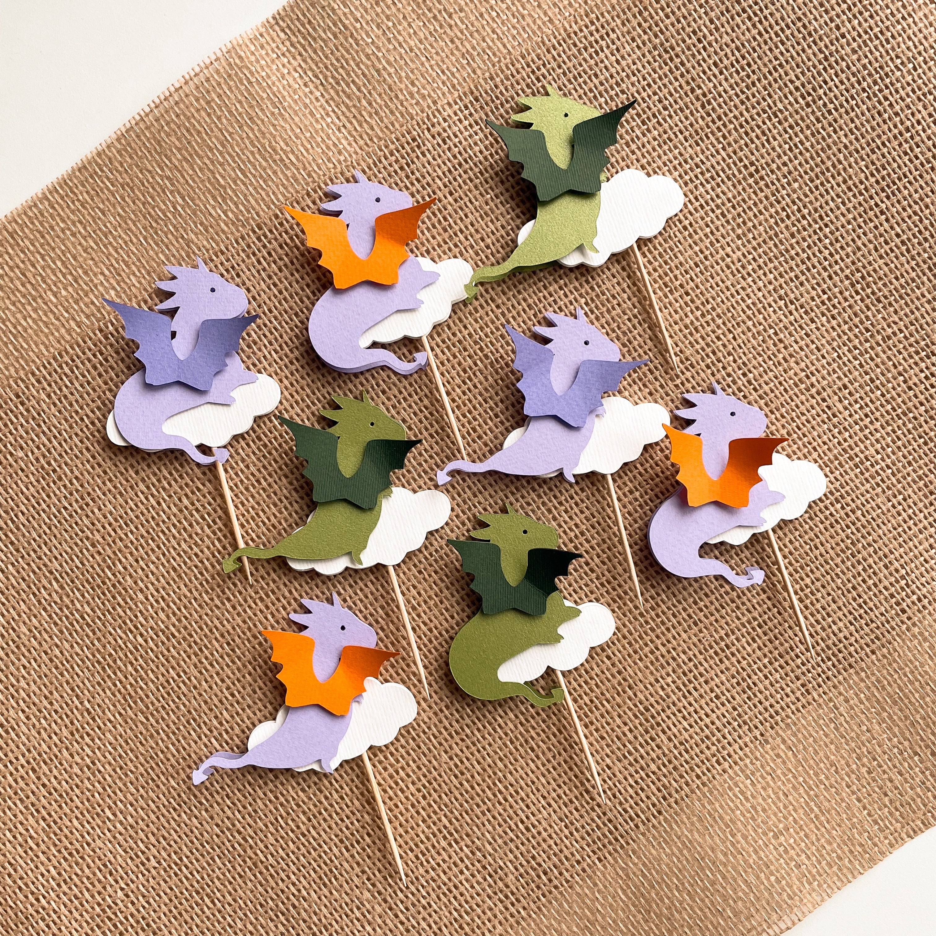 Dragon Cupcake Toppers Fairy Tale Baby Shower Fantasy Party 