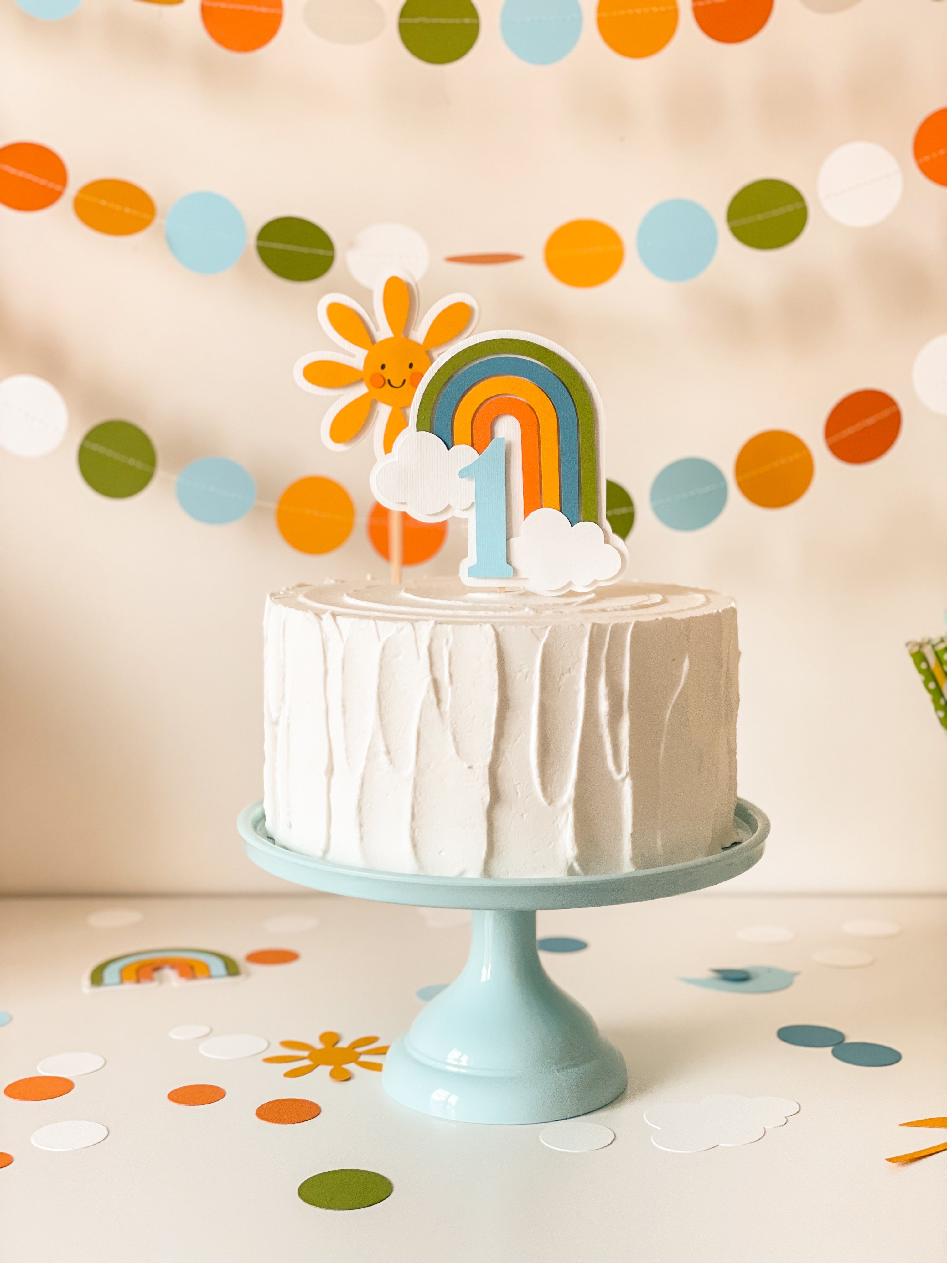 One Happy Boy Cake Topper, 365 Days Smiling, Baby's Birthday Decor