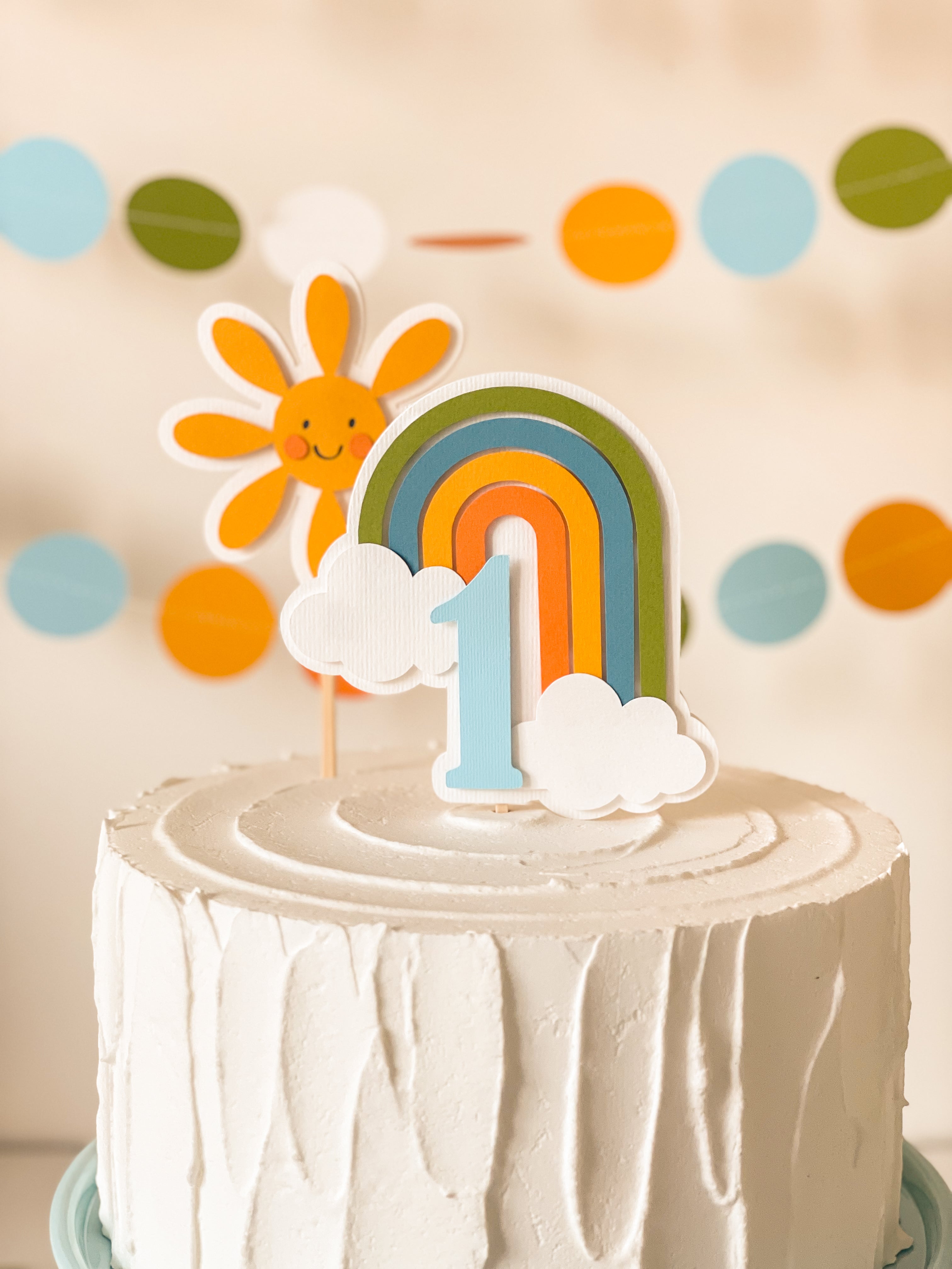 One Happy Boy Cake Topper, 365 Days Smiling, Baby's Birthday Decor