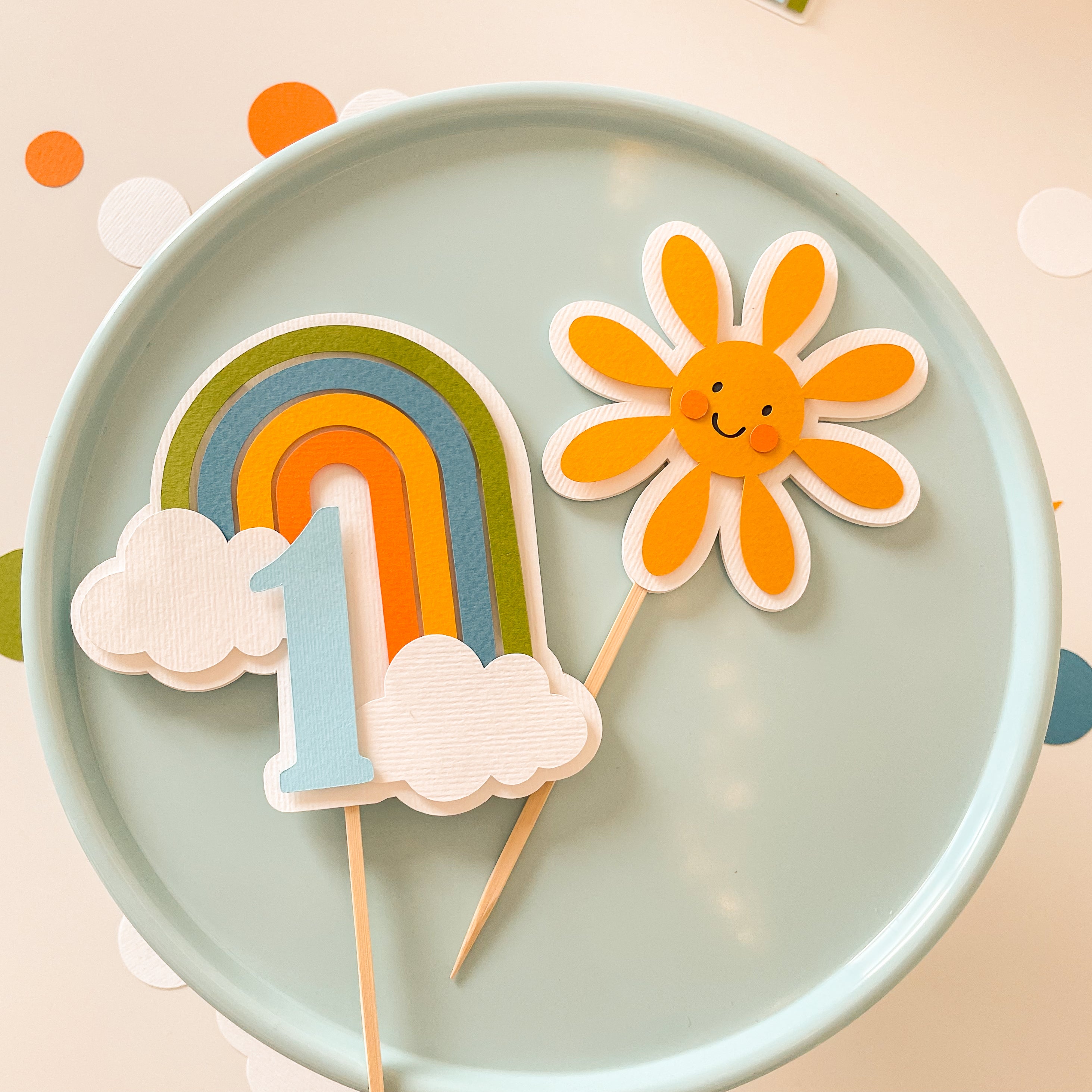 One Happy Boy Cake Topper, 365 Days Smiling, Baby's Birthday Decor