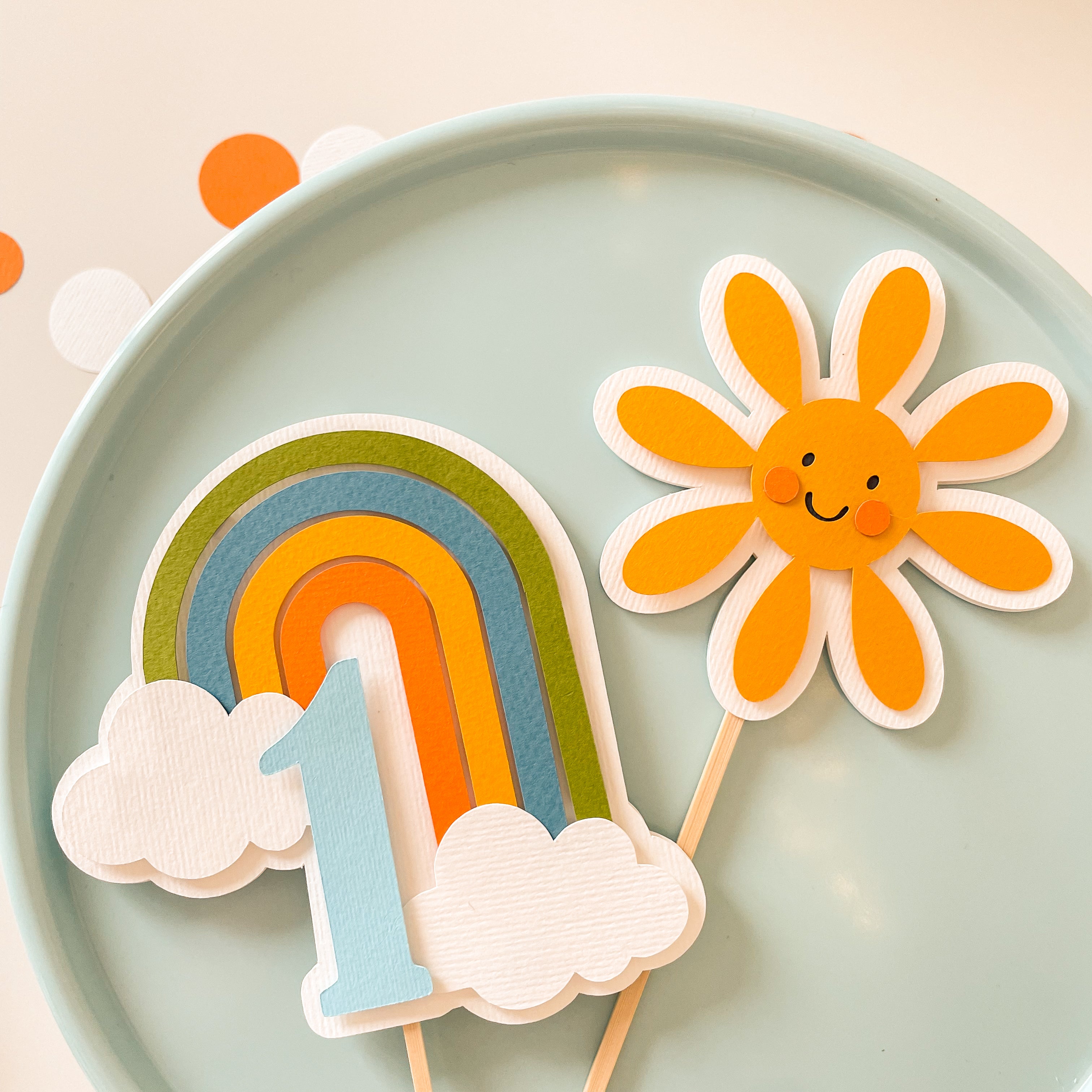 One Happy Boy Cake Topper, 365 Days Smiling, Baby's Birthday Decor
