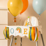 One Happy Boy Highchair Banner | 1st Birthday Decorations & Cake Smash Prop
