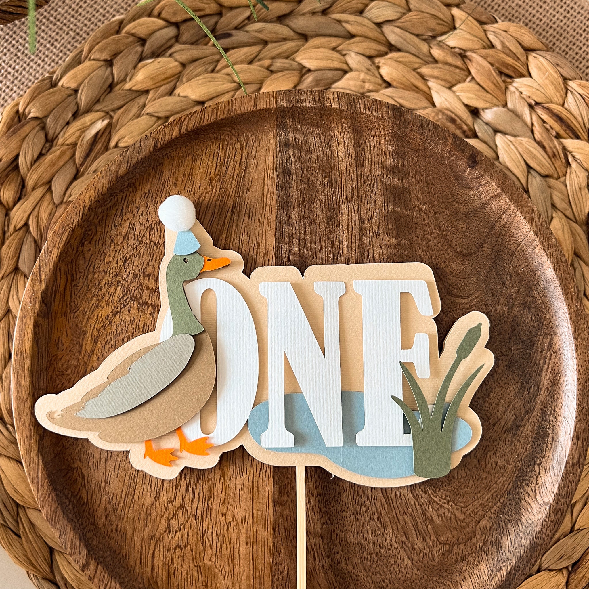 Lucky Duck Birthday Party Cake Topper Duck First Birthday