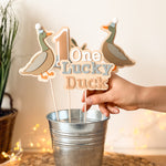 Lucky Duck Centerpieces Duck 1st Birthday Decorations One Lucky Duck Mallard Duck party Summer or Fall Birthday party
