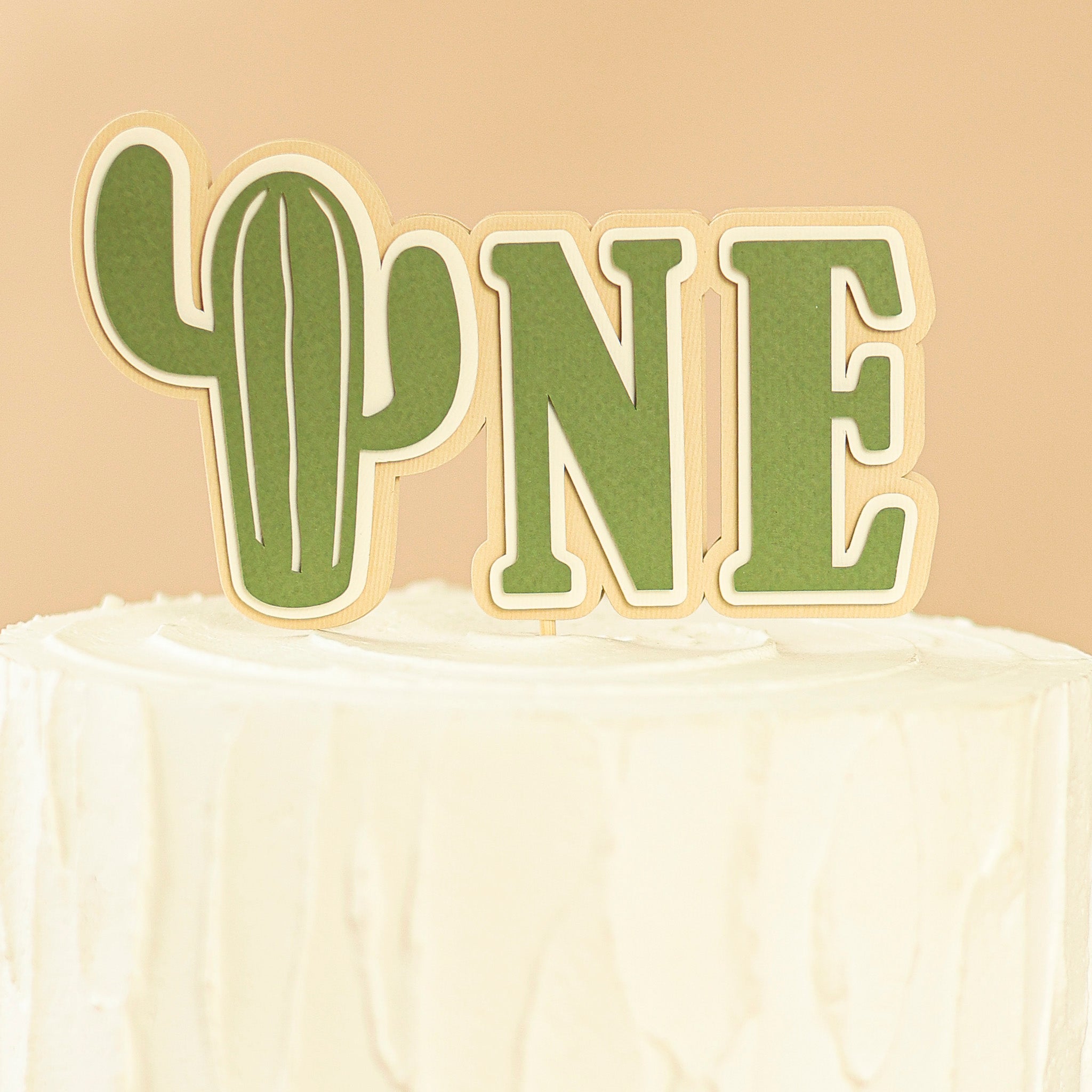 Cactus One Cake Topper - Desert 1st Birthday Party Decoration