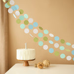 Sea Turtle & Ocean Blue Circle Garland - Under the Sea, Nautical Baby Shower, Birthday Party Decoration
