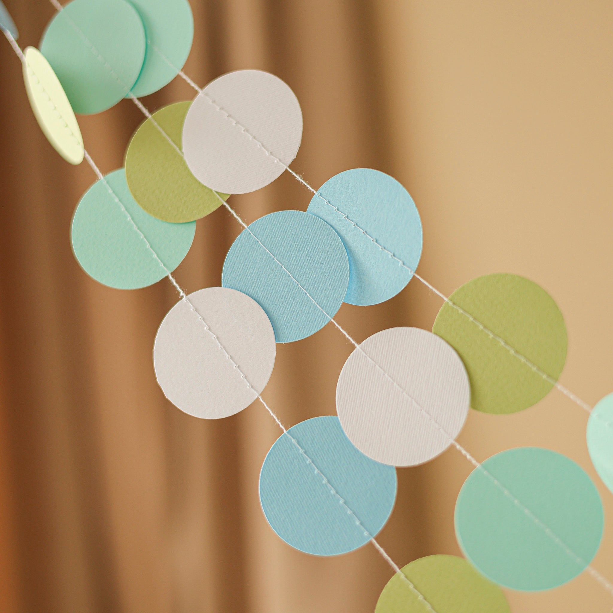 Sea Turtle & Ocean Blue Circle Garland - Under the Sea, Nautical Baby Shower, Birthday Party Decoration