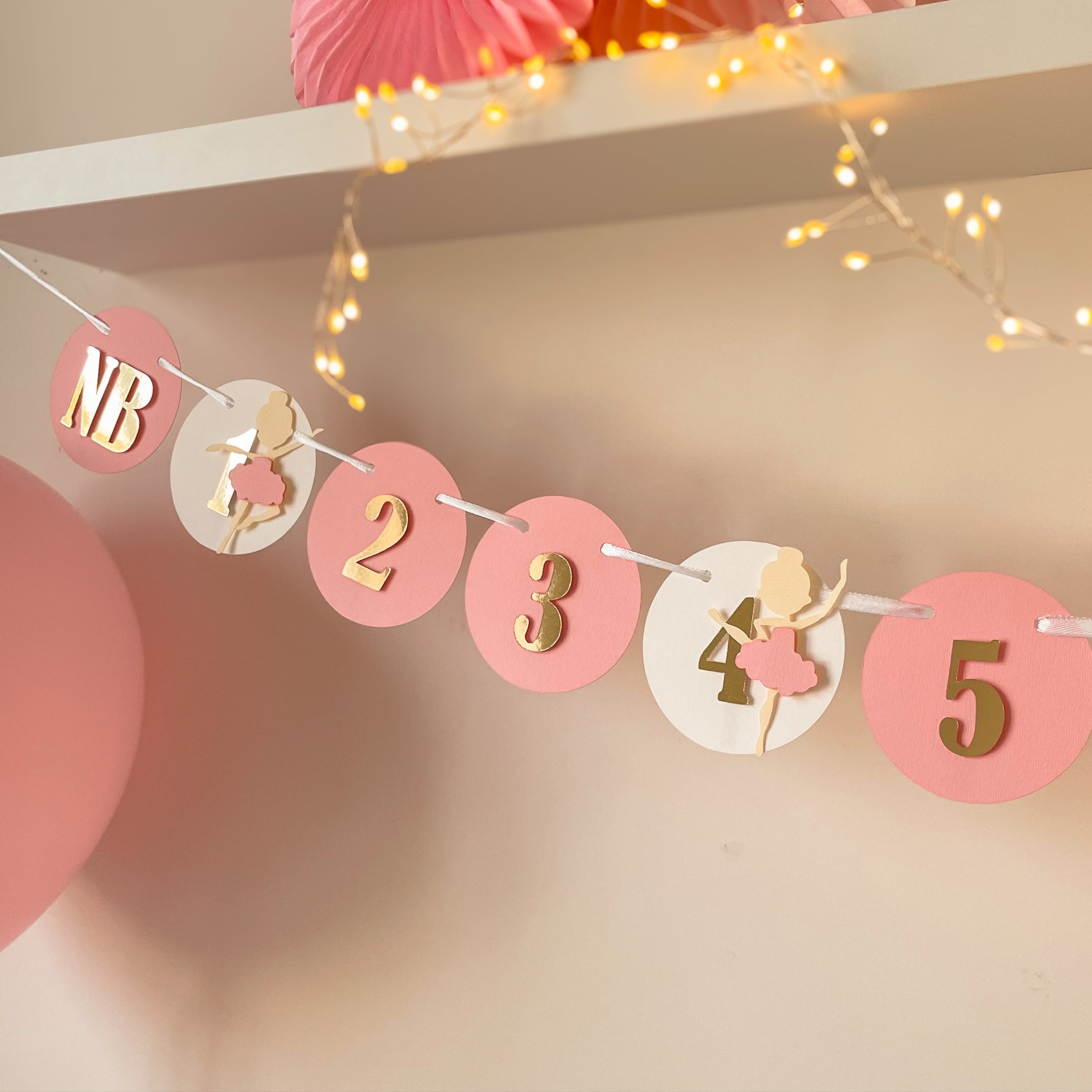 Ballerina 12 Month Banner Ballet Dancer Banner Coquette themed party