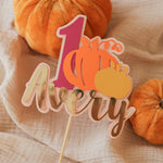 Pumpkin Cake Topper - Autumn 1st Birthday Decorations - Custom Name