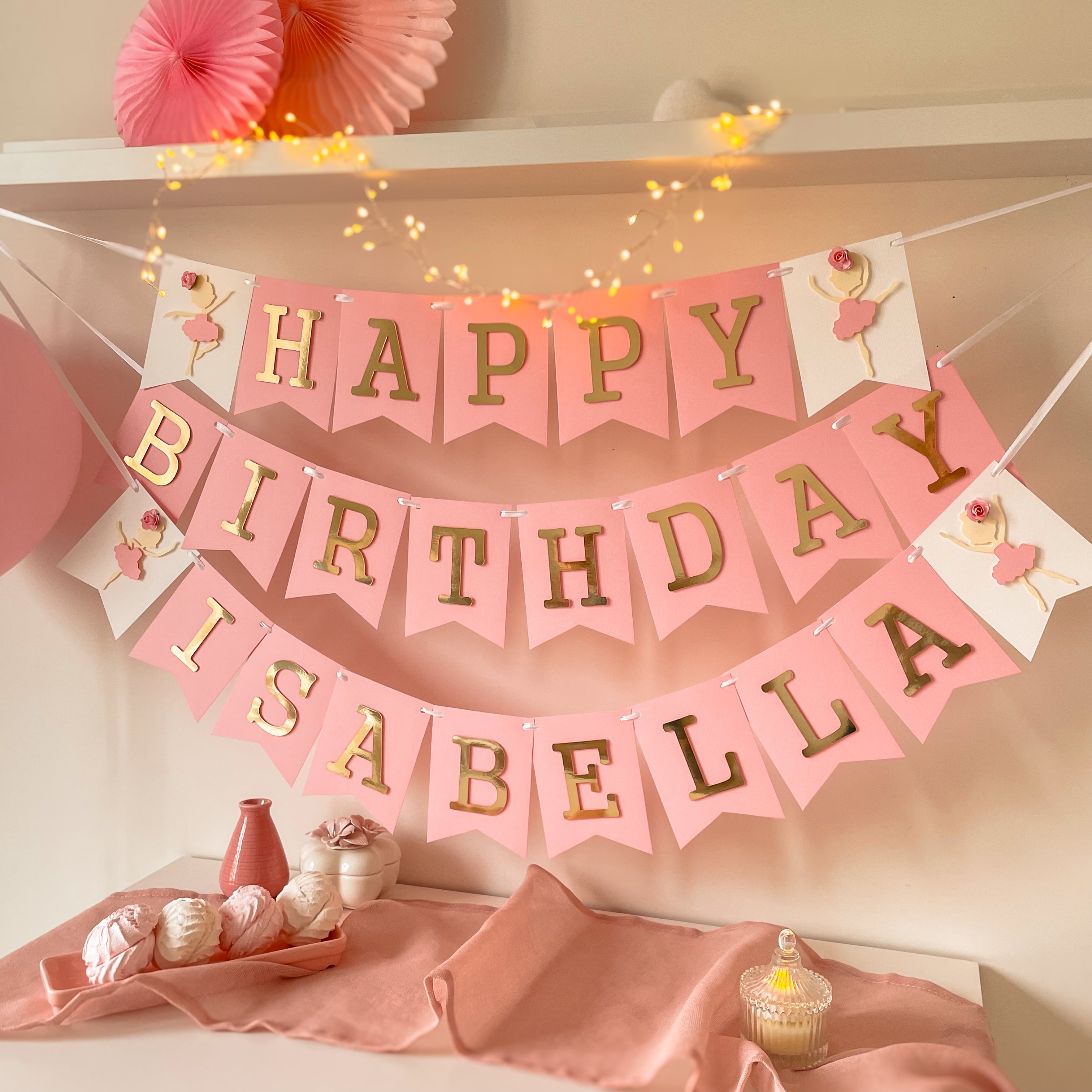 Ballerina Birthday Banner Ballet Dancer Tutu Banner Coquette themed party