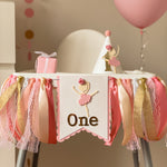 Ballerina Highchair Banner Ballet Dancer 1st Birthday Party Tutu Banner