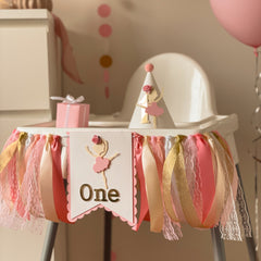 Ballerina Highchair Banner Ballet Dancer 1st Birthday Party Tutu Banner