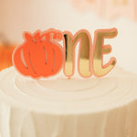 Pumpkin Cake Topper - Autumn 1st Birthday Decorations - Custom Name