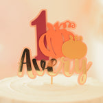 Pumpkin Cake Topper - Autumn 1st Birthday Decorations - Custom Name