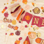 Pumpkin Cake Topper - Autumn 1st Birthday Decorations - Custom Name