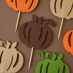 Pumpkin Cupcake Toppers - Fall Boy 1st Birthday & Baby Shower Decor