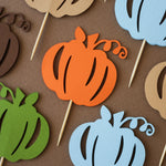 Pumpkin Cupcake Toppers - Fall Boy 1st Birthday & Baby Shower Decor