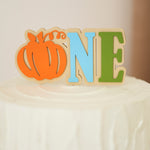 Boy Pumpkin One Cake Topper - Fall 1st Birthday Decorations