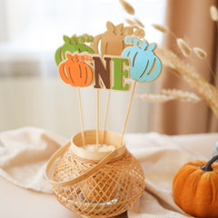 Little Pumpkin ONE Birthday Centerpiece Sticks - Fall Party Decorations