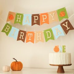 Fall Pumpkin 1st Birthday Banner - Autumn Party Decorations