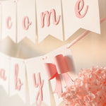 Pink Bow Welcome Baby Shower Banner