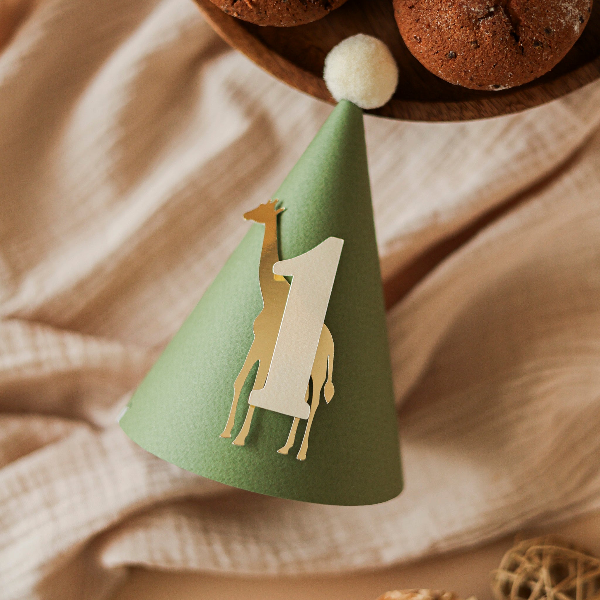 Safari Birthday Hat - Jungle 1st Birthday Decorations - Giraffe Cake Smash