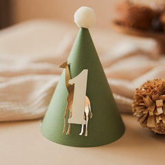 Safari Birthday Hat - Jungle 1st Birthday Decorations - Giraffe Cake Smash