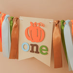 Little Pumpkin Boy 1st Birthday Highchair Banner - Fall Party Decor