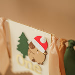 Capybara Highchair Banner - Christmas December Baby 1st Birthday