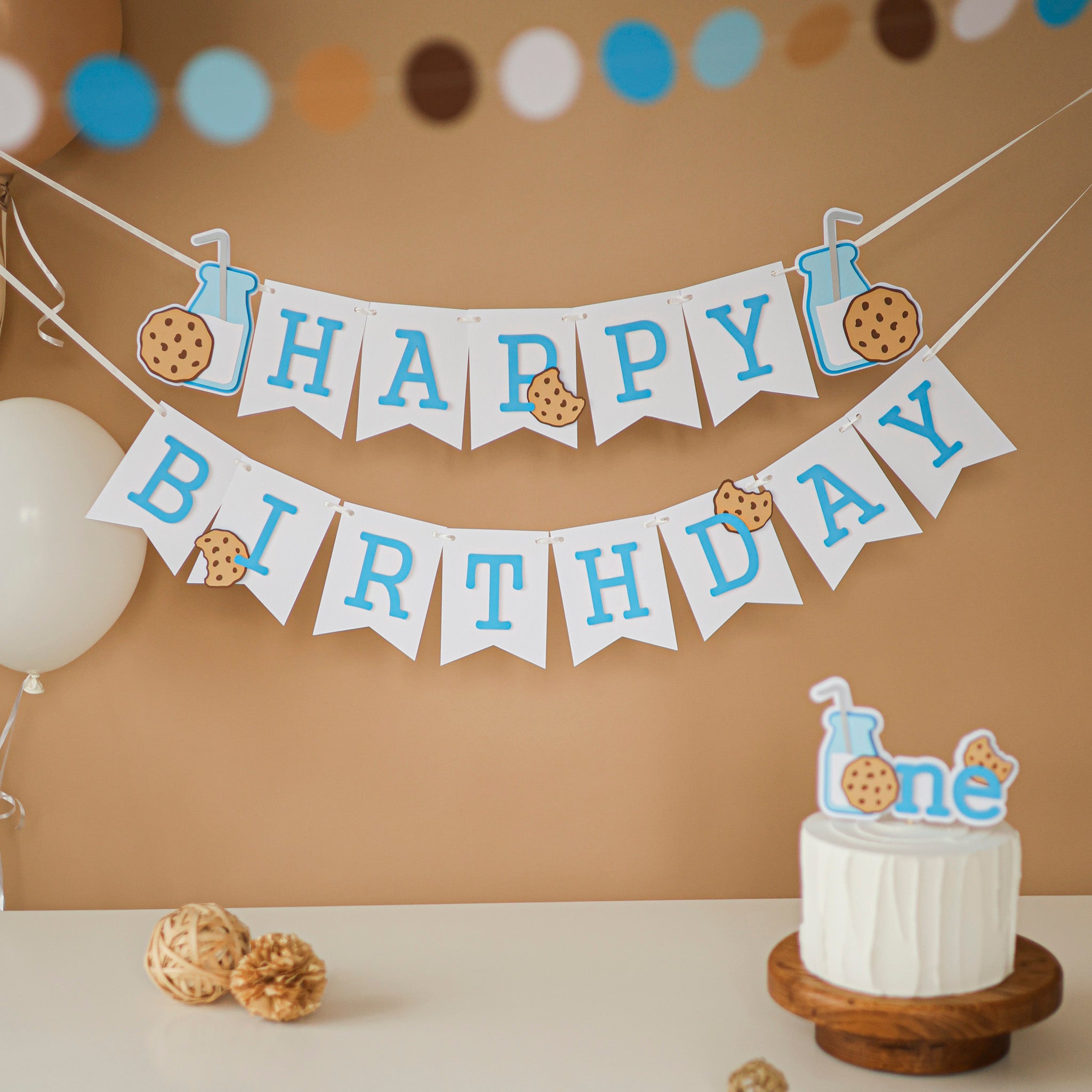Milk Cookies First Birthday Banner Milk Themed First Birthday Party Milk & Cookies theme Boy First Birthday One Cookies