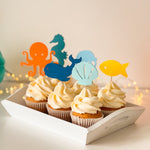 Under The Sea Cupcake Toppers Ocean theme birthday Onder the Sea Birthday 