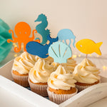 Under The Sea Cupcake Toppers Ocean theme birthday Onder the Sea Birthday 