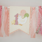 Chicken 1st Birthday Highchair Banner: This Chick is ONE