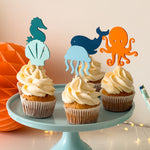 Under The Sea Cupcake Toppers Ocean theme birthday Onder the Sea Birthday 