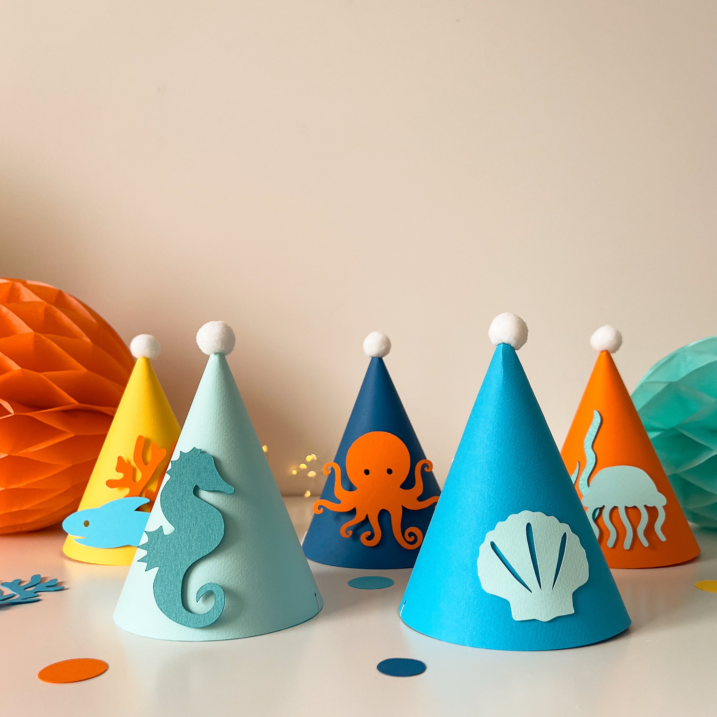 Under The Sea Party Hats Ocean animals party Hats Ocean theme Onder the Sea 