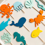 Under The Sea Cupcake Toppers Ocean theme birthday Onder the Sea Birthday 