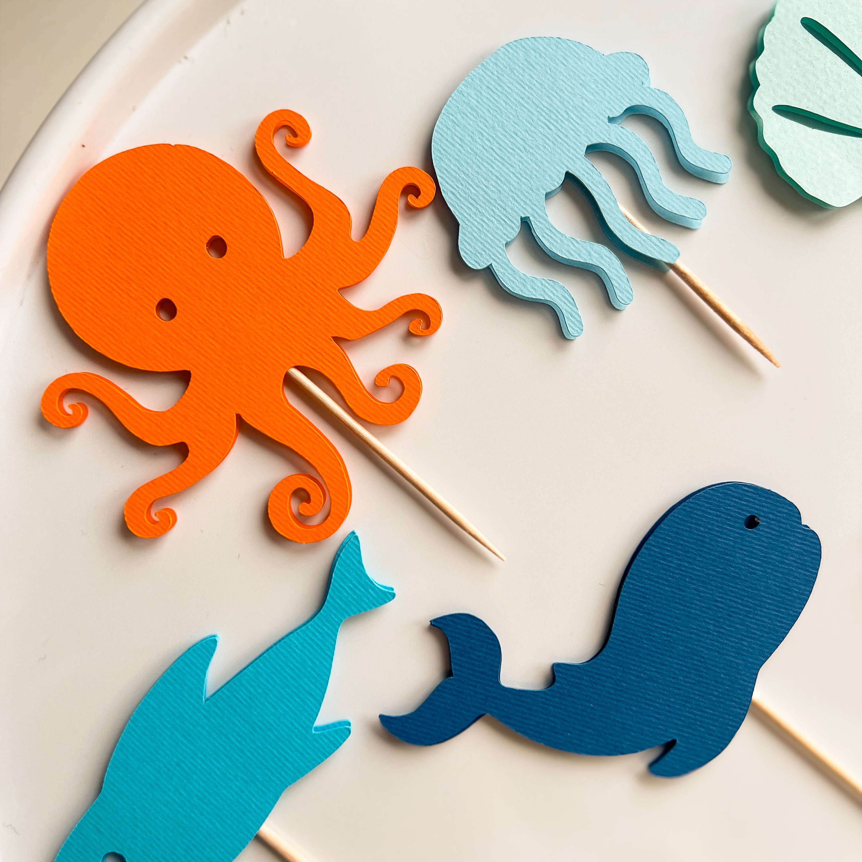 Under The Sea Cupcake Toppers Ocean theme birthday Onder the Sea Birthday 