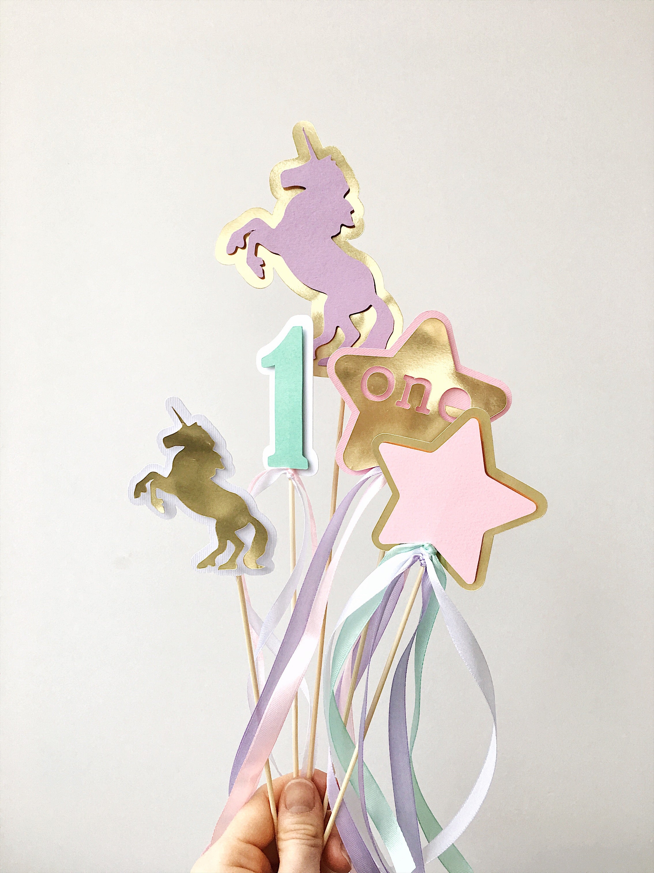 Unicorn Centerpieces Rainbow Birthday party Unicorn themed