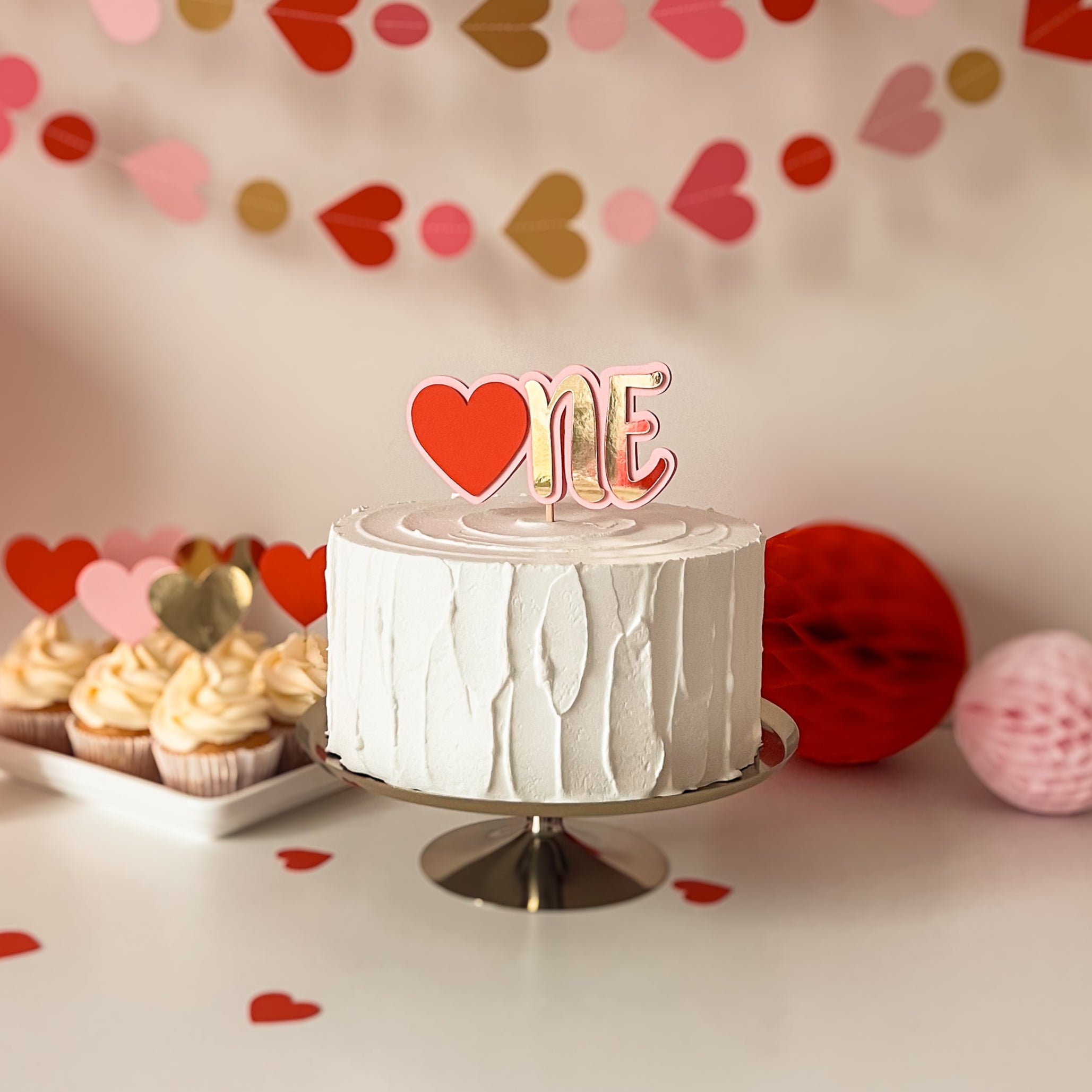 Sweetheart Cake TopperOur Sweetheart is Turning One Birthday Cake Topper Valentines Day 1st Birthday Party Decorations Heart First Birthday Sweetheart is One
