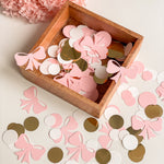 Pink Bow Confetti Pink Blush Baby Shower Coquette Theme Party